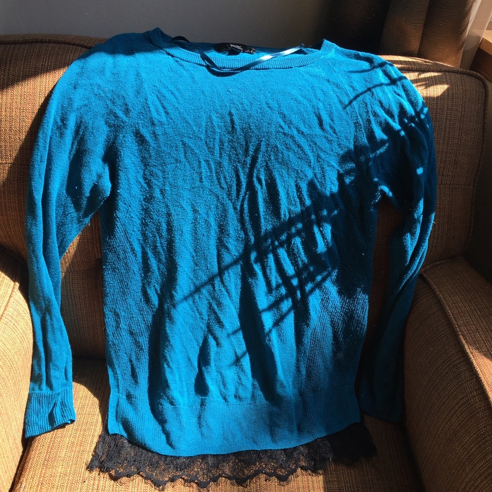 Cotton blend crew neck sweater